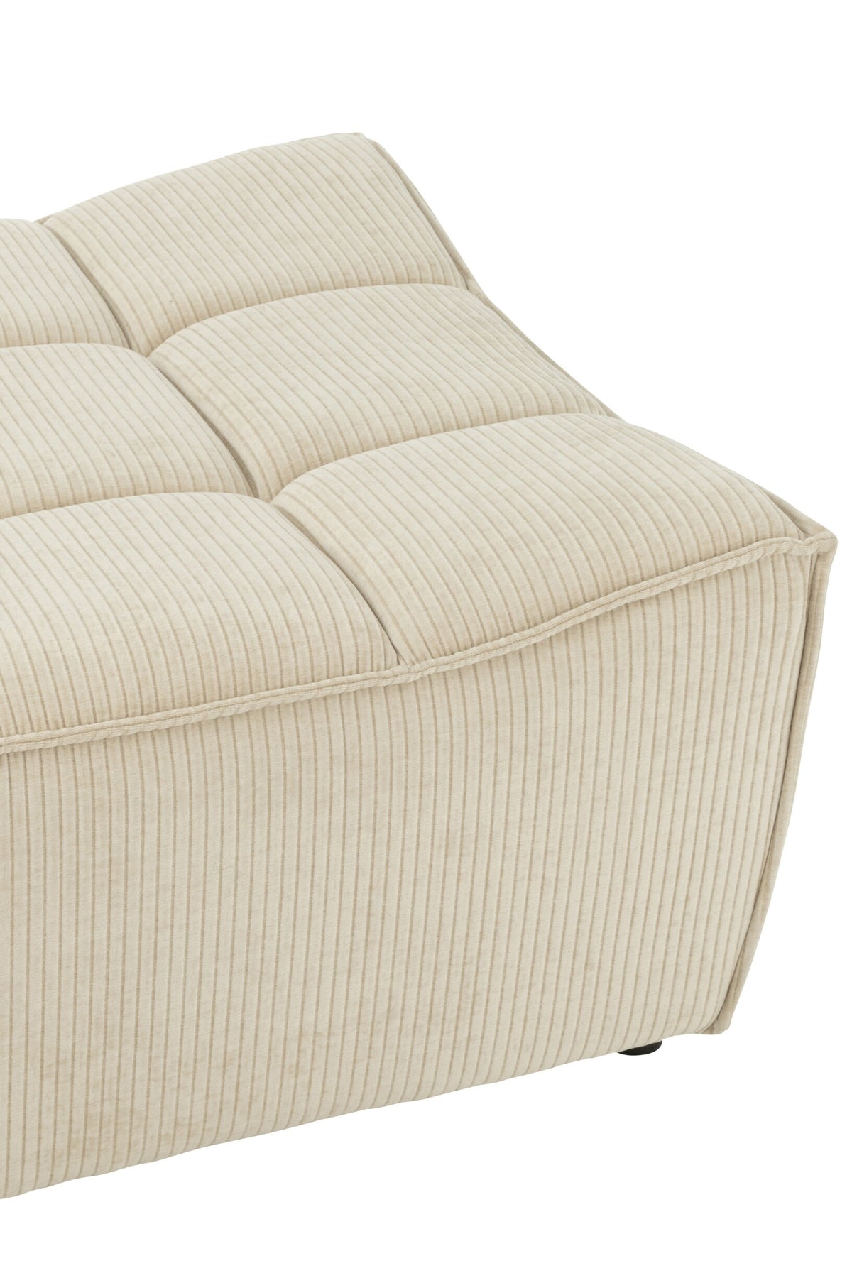 Ottoman Grid Poplar Wood/Foam Beige