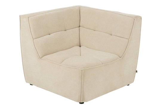 Sofa Corner Grid Poplar Wood/Foam Beige