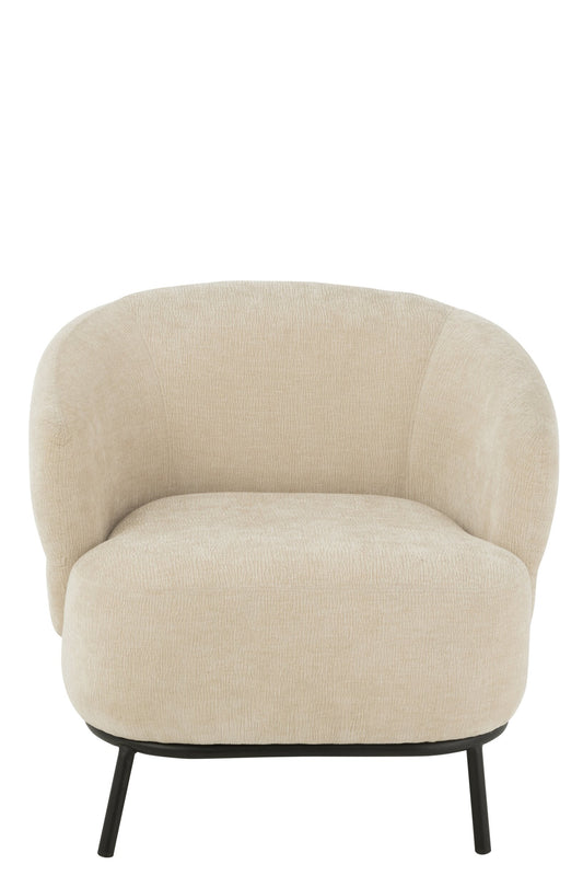 Lounge Chair Mars Poplar Wood/Foam Beige
