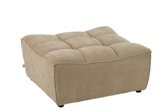 Ottoman Grid Poplar Wood/Foam Dark Beige