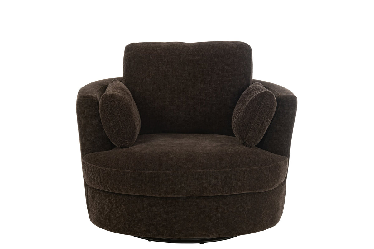 Chair Swivel Poplar Wood/Foam Dark Brown