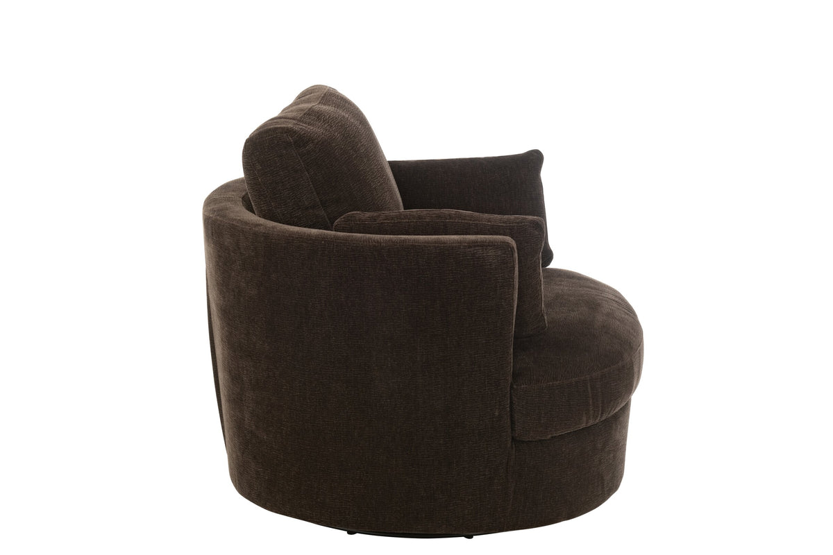Chair Swivel Poplar Wood/Foam Dark Brown