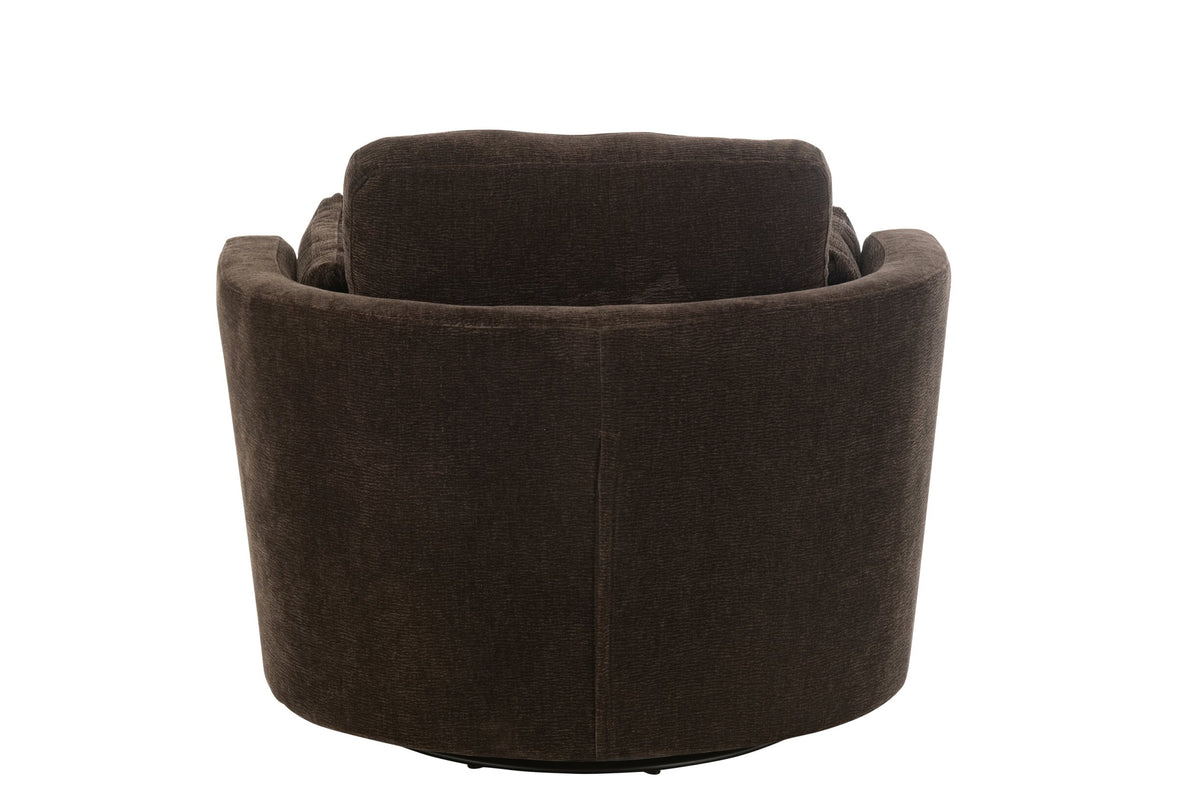 Chair Swivel Poplar Wood/Foam Dark Brown