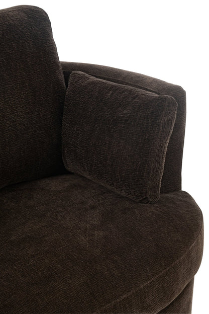 Chair Swivel Poplar Wood/Foam Dark Brown