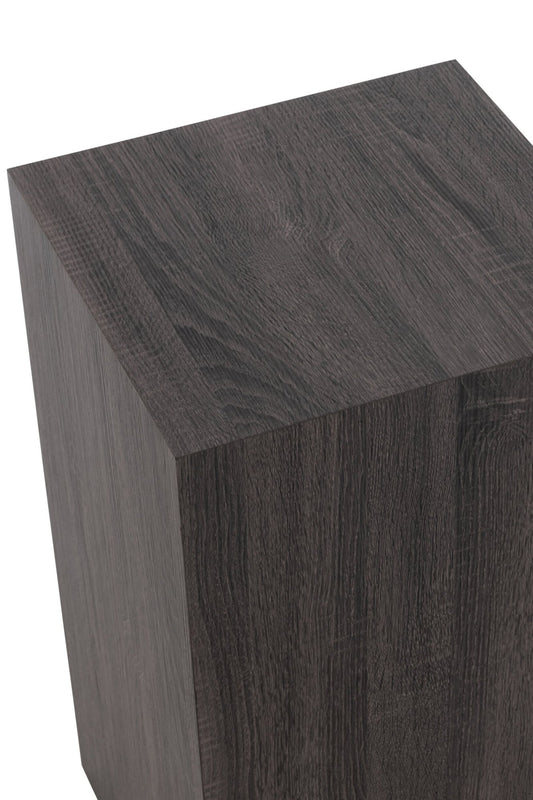 Pedestal Rectangle Mdf/Veneer Grey Small