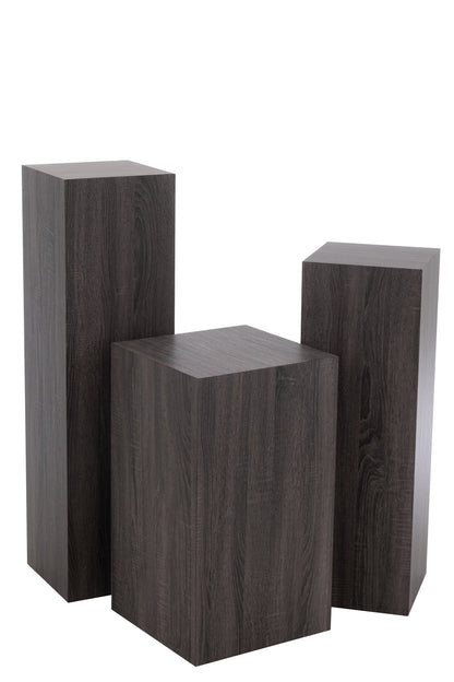 Pedestal Rectangle Mdf/Veneer Grey Large
