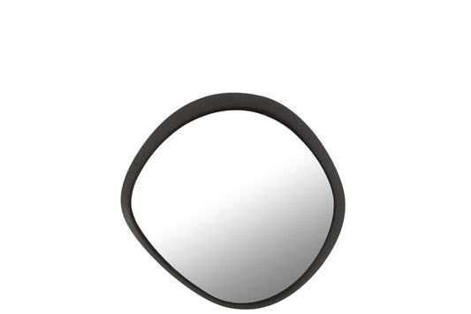 Wall Mirror Round Metal/Glass Black Small