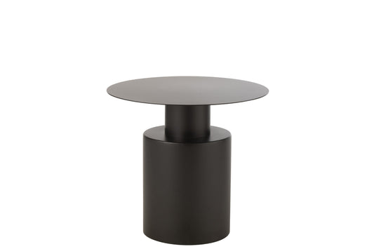 Side Table Round Metal Black
