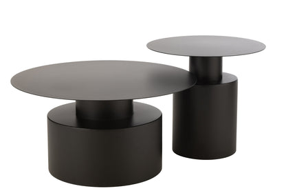 Coffe Table Round Metal Black