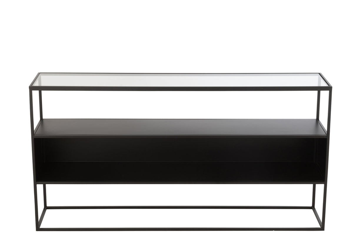 Console Square Metal/Glass Black