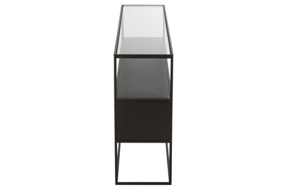 Console Square Metal/Glass Black