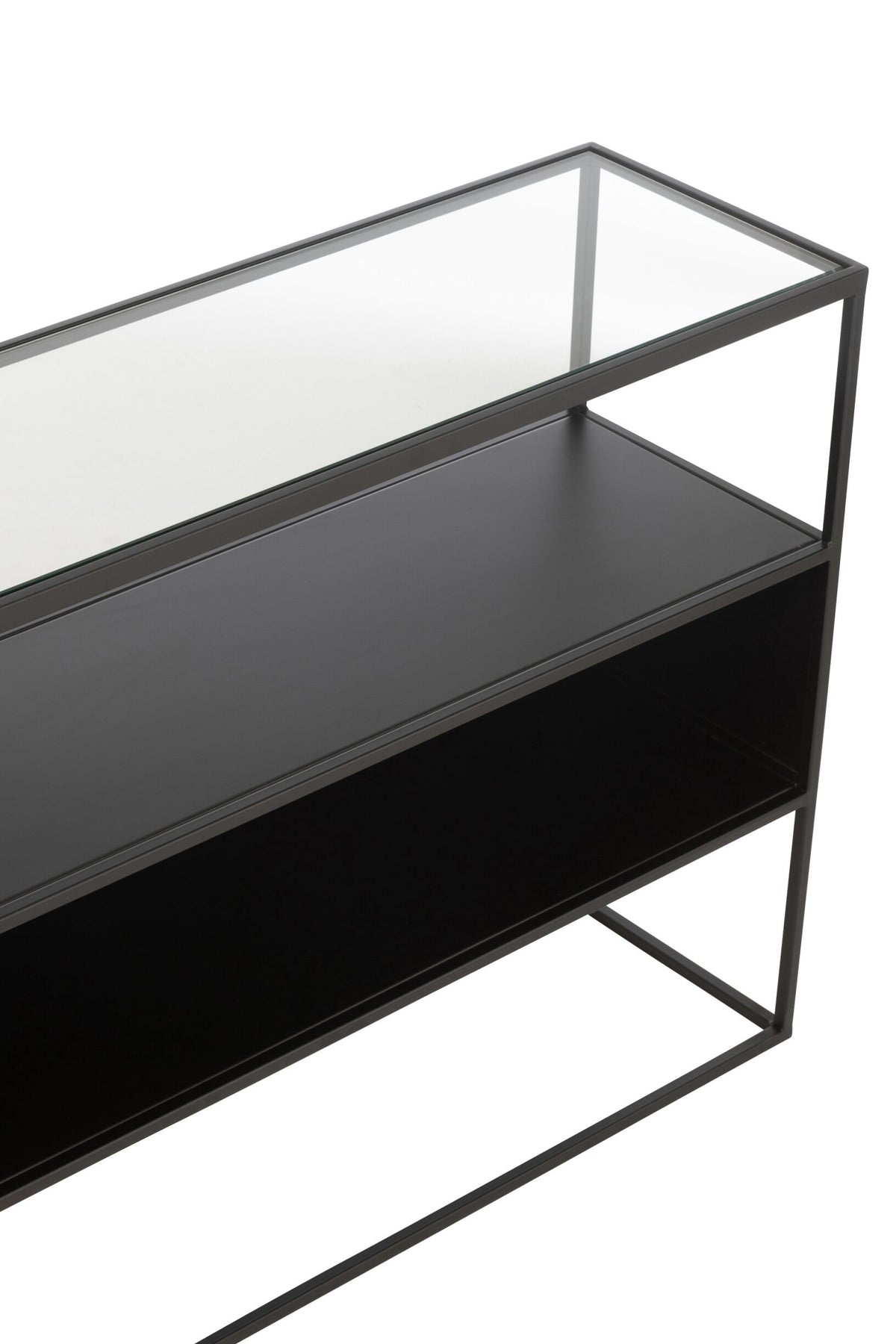Console Square Metal/Glass Black