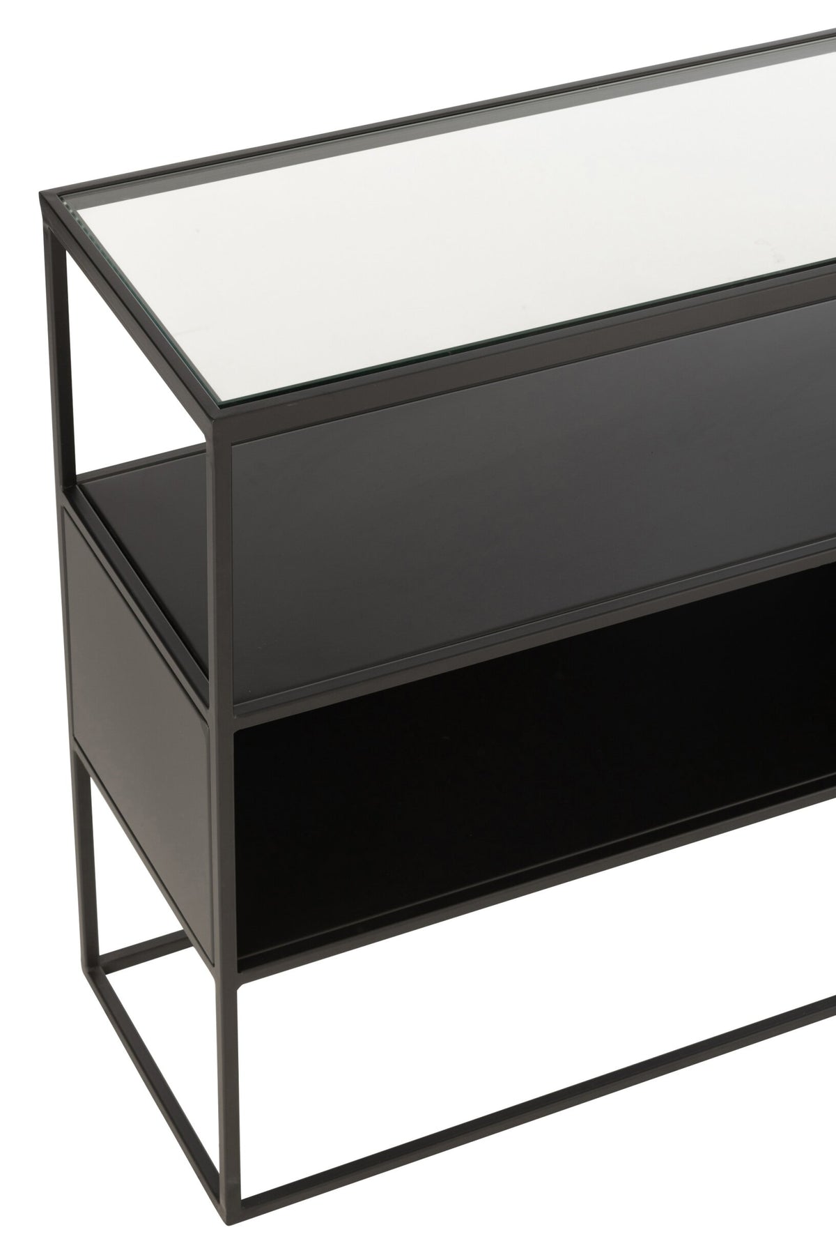 Console Square Metal/Glass Black