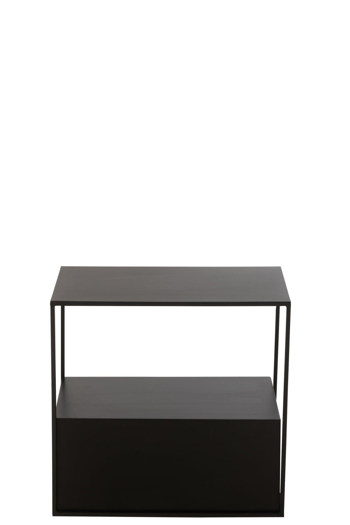 Side Table Rectangle Metal/Mdf Black