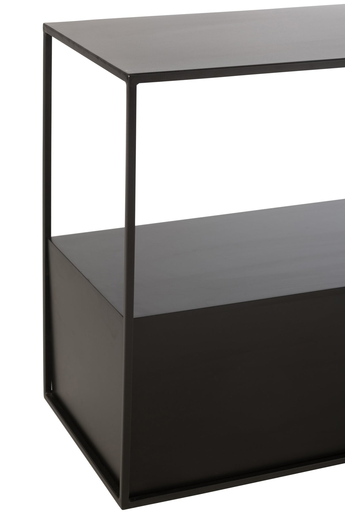 Side Table Rectangle Metal/Mdf Black