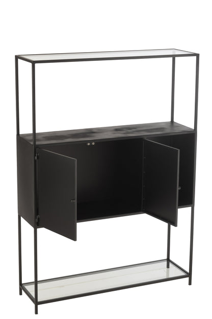 Shelf Rectangle Metal/Glass Black