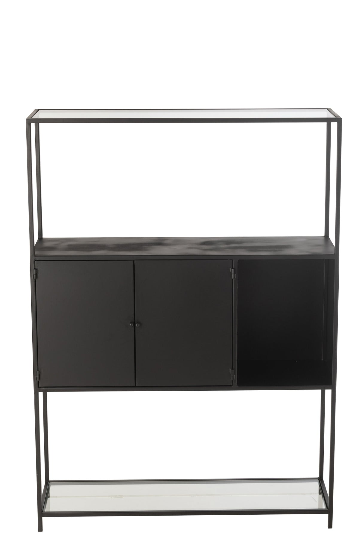 Shelf Rectangle Metal/Glass Black