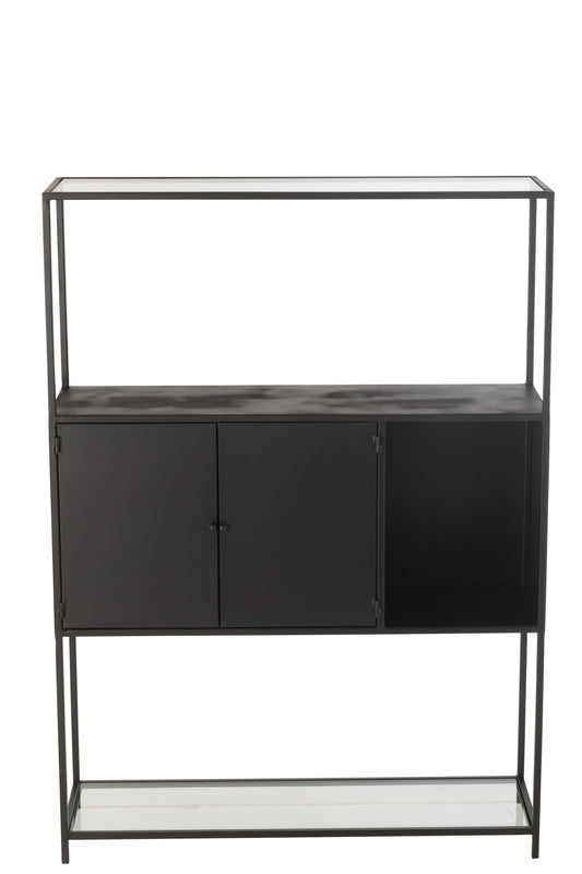 Shelf Rectangle Metal/Glass Black