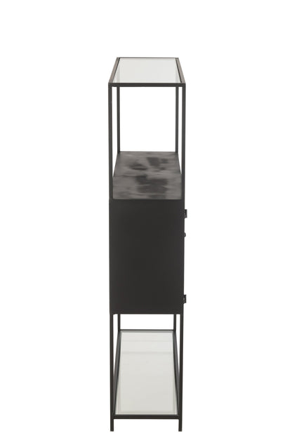 Shelf Rectangle Metal/Glass Black