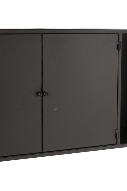 Shelf Rectangle Metal/Glass Black
