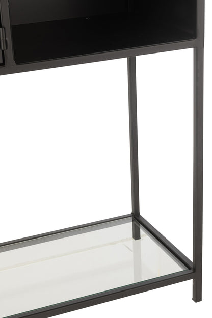 Shelf Rectangle Metal/Glass Black