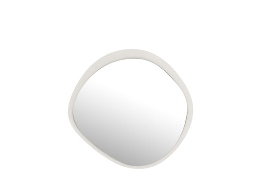 Wall Mirror Round Metal/Glass White Small