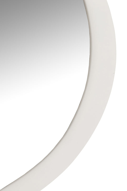Wall Mirror Round Metal/Glass White Large