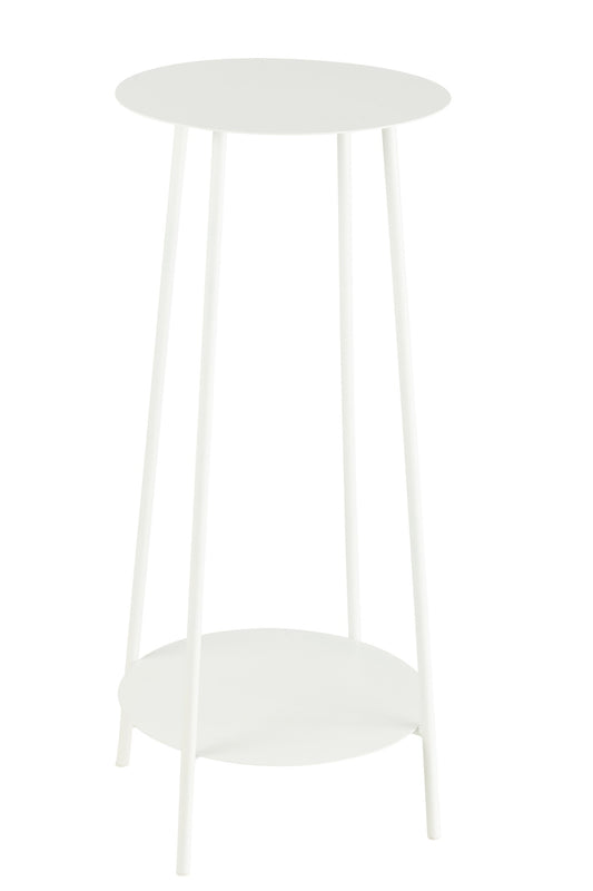 Flower Stand Two Metal White
