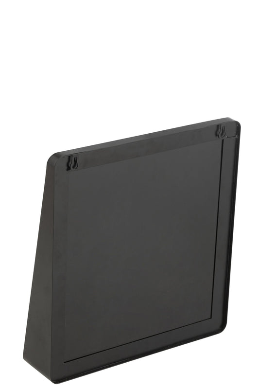 Wall Mirror Square Metal/Glass Black