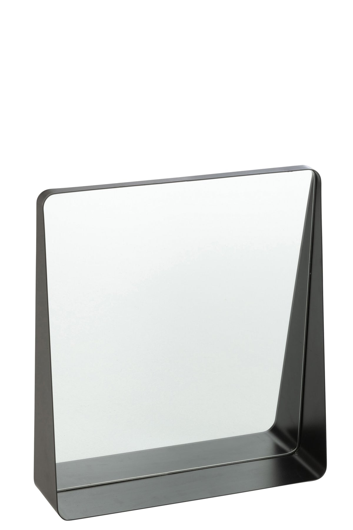 Wall Mirror Square Metal/Glass Black