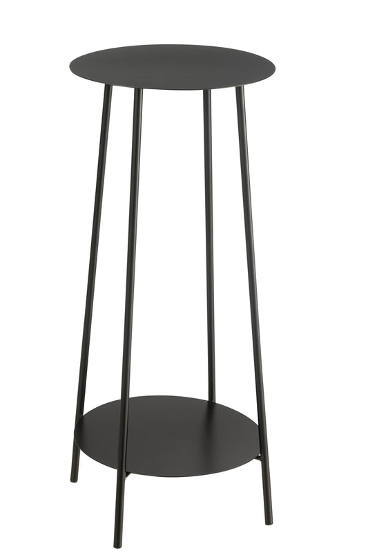 Flower Stand Two Metal Black
