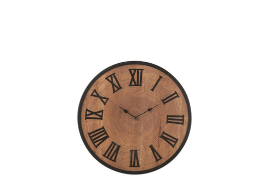 Wall Clock Nue Mdf/Iron Natural Small