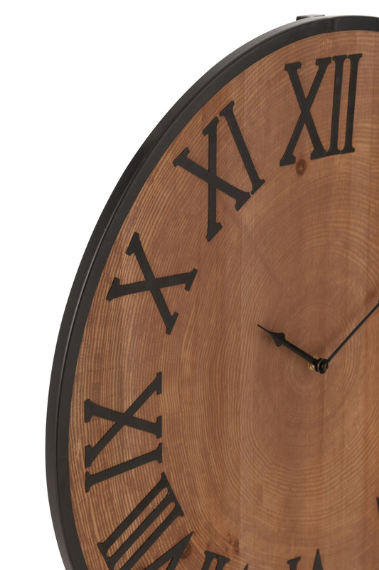 Wall Clock Nue Mdf/Iron Natural Large