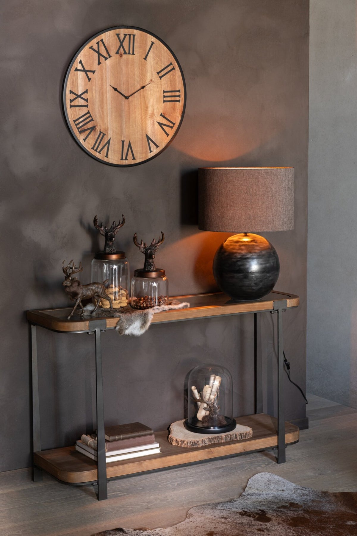 Wall Clock Nue Mdf/Iron Natural Large