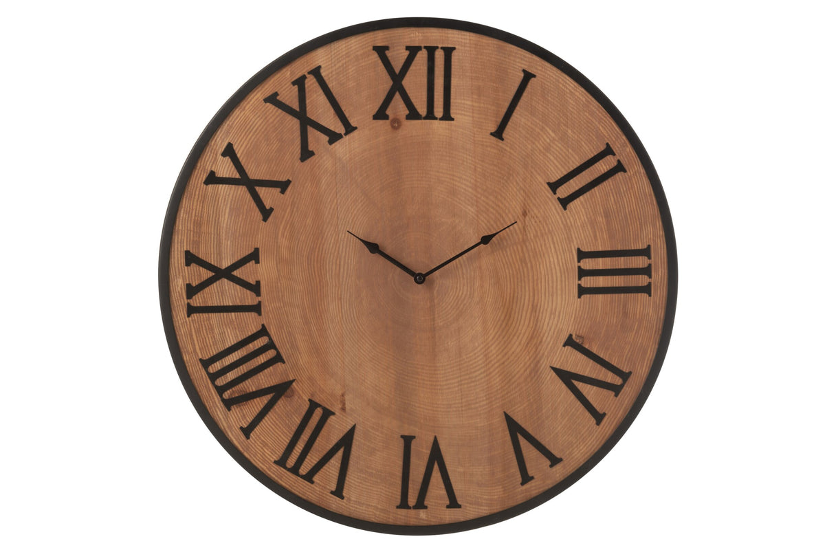 Wall Clock Nue Mdf/Iron Natural Large
