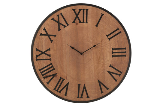 Wall Clock Nue Mdf/Iron Natural Large