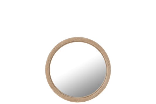 Wall Mirror Round Rattan/Glass Natural Small