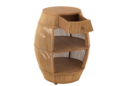 Table Barrel Rattan/Bamboo Natural