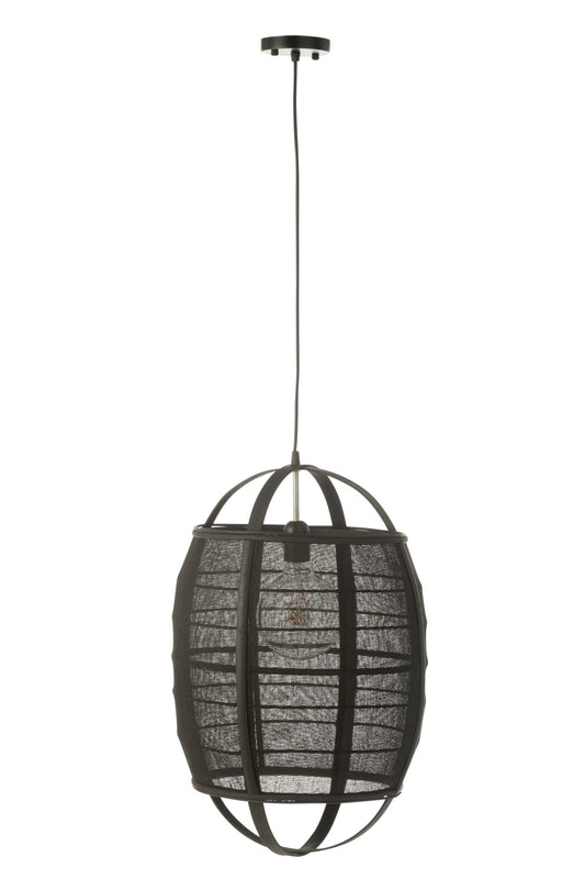 Suspension Ion lin/bambou noir petite