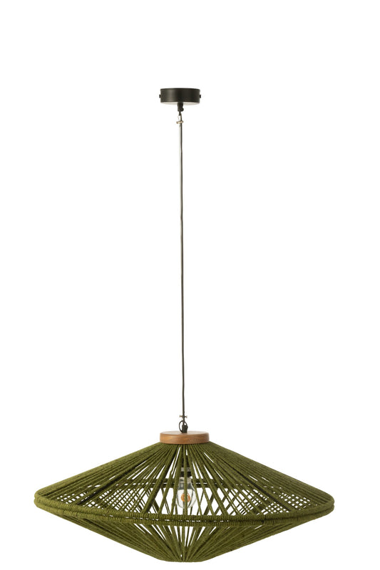 Suspension Ovni fer/jute vert moyen