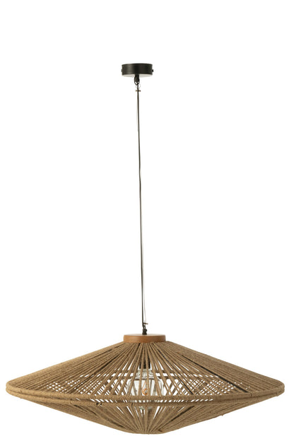 Pendant lamp Ovni iron/natural jute large