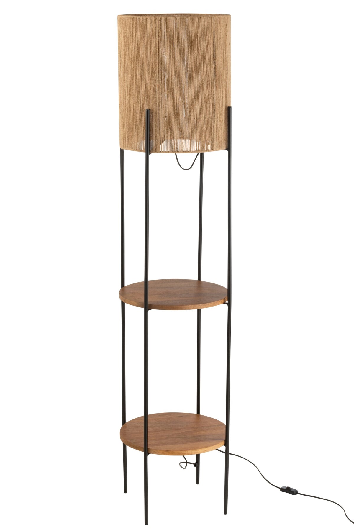 Lamp iron/mango natural/black