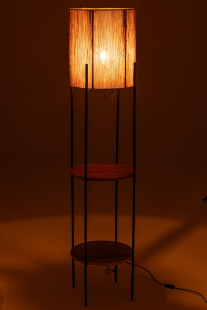 Lamp iron/mango natural/black
