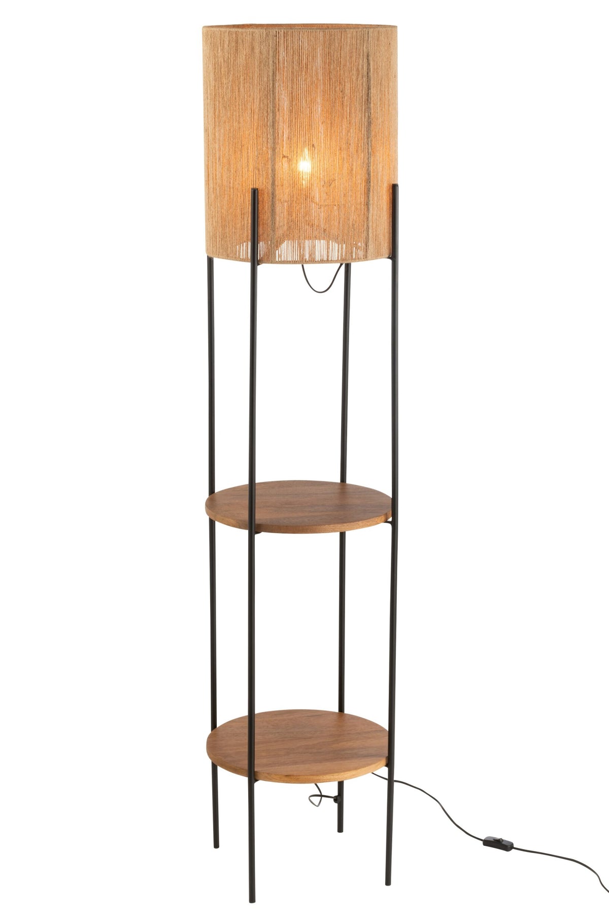 Lamp iron/mango natural/black