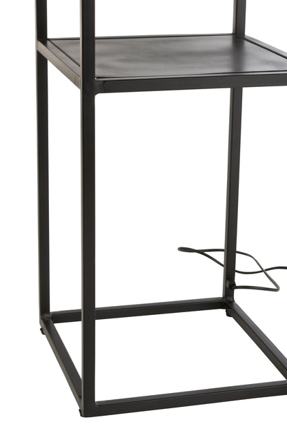 Square lamp iron/natural jute/black