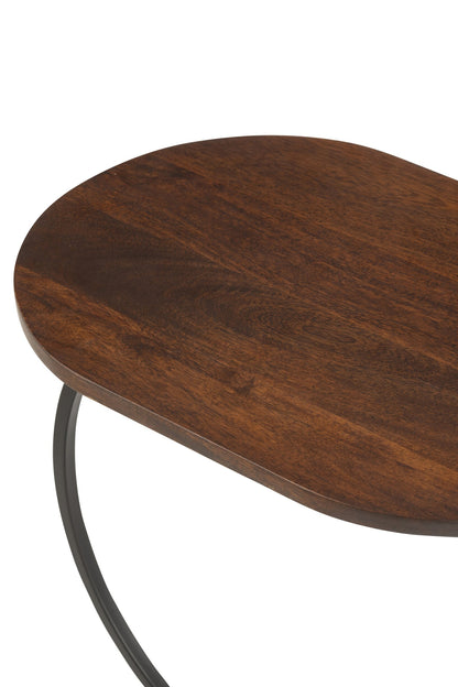 Side Table Swoosh Iron/Mango Wood Brown/Black