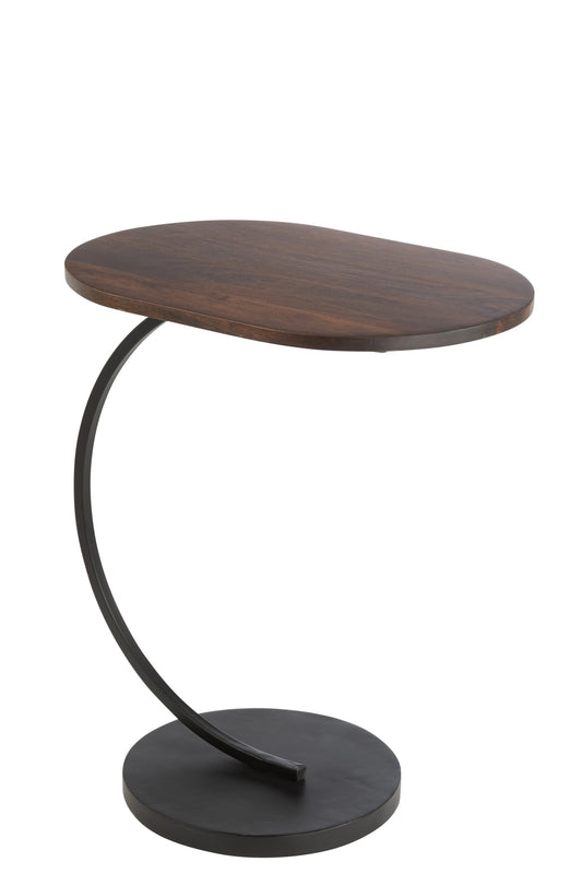 Side Table Swoosh Iron/Mango Wood Brown/Black