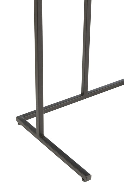 Set Of 2 Tables Rectangle Iron/Mango Wood Brown/Black