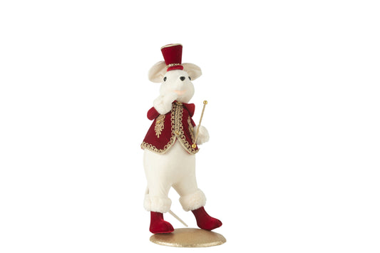 Mouse Majorette Standing Polyfoam/Textile Red/Gold