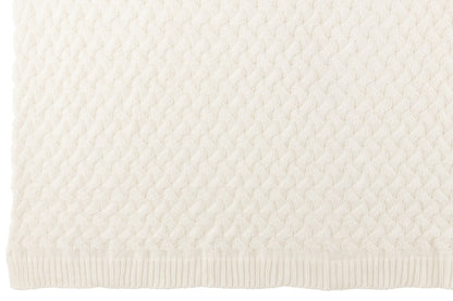 Plaid Knitted Acrylic White